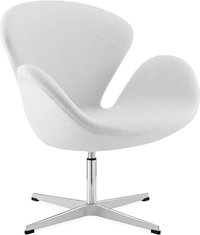The Swan Chair  Wool/Without piping/White image.