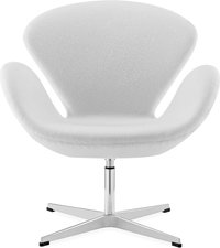 The Swan Chair  Wool/Without piping/White image.
