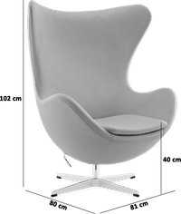 The Egg Chair Wool/Without piping/Light Pebble Grey image.
