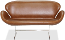 The Swan Sofa Premium Leather/Dark Tan image.