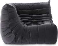 Comfort Style Curve Sofa Dark Grey Velvet/Velvet image.