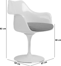Tulip Arm Chair Charcoal Grey image.