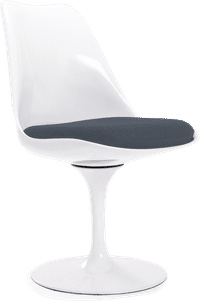 Tulip Chair - Fibreglass Charcoal Grey/White image.