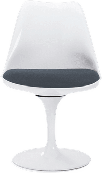 Tulip Chair - Fibreglass Charcoal Grey/White image.