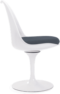 Tulip Chair - Fibreglass Charcoal Grey/White image.