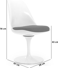Tulip Chair - Fibreglass Black/White image.
