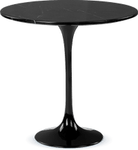 Tulip Round Side Table - Marble Marble/Black Nero Marquina Marble image.