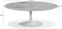 Tulip Oval Coffee Table - Marble White Marble/Large image.