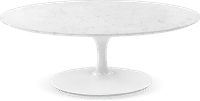 Tulip Oval Coffee Table - Marble Marble/White Quartz 120 image.