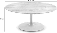 Tulip Round Coffee Table - Marble Marble/White Marble image.