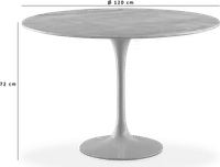 Tulip Round Dining Table - White Marble White Quartz 120/120 CM image.