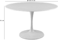 Tulip Round Dining Table Walnut Veneer/White image.
