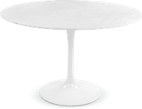 Tulip Round Dining Table - White Marble White Quartz 120/90 CM image.