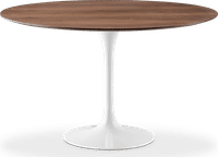 Tulip Round Dining Table Walnut Veneer/White image.