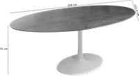 Tulip Style Oval Dining Table Walnut Veneer/White image.