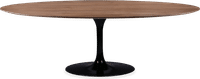 Tulip Style Oval Dining Table Walnut Veneer/Black image.