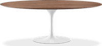 Tulip Style Oval Dining Table Walnut Veneer/White image.