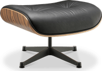 Eames Style Lounge Chair 670 Stool Italian Leather/Black/Rosewood image.