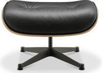 Eames Style Lounge Chair 670 Stool Italian Leather/Black/Rosewood image.