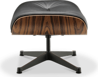Eames Style Lounge Chair 670 Stool Italian Leather/Black/Rosewood image.