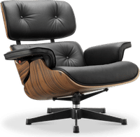 Eames Style Lounge Chair 670 Italian Leather/Black/Rosewood image.