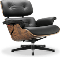 Eames Style Lounge Chair 670 Premium Leather/Black/Rosewood image.