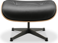 Eames Style Lounge Chair 670 Stool Premium Leather/Black/Rosewood image.