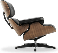 Eames Style Lounge Chair 670 Italian Leather/Black/Walnut Veneer image.