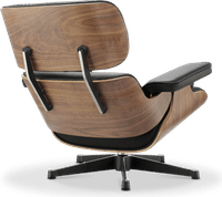 Eames Style Lounge Chair 670 Italian Leather/Black/Walnut Veneer image.