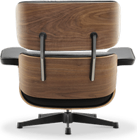 Eames Style Lounge Chair 670 Italian Leather/Black/Walnut Veneer image.
