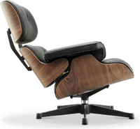 Eames Style Lounge Chair 670 Premium Leather/Black/Walnut Veneer image.