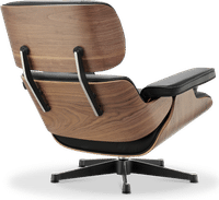 Eames Style Lounge Chair 670 Premium Leather/Black/Walnut Veneer image.
