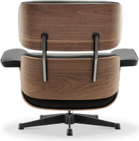 Eames Style Lounge Chair 670 Premium Leather/Black/Walnut Veneer image.