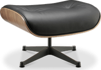 Eames Style Lounge Chair 670 Stool Premium Leather/Black/Walnut image.