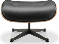 Eames Style Lounge Chair 670 Stool Premium Leather/Black/Walnut image.