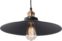 Vintage Industrial Pendant Light Black image.