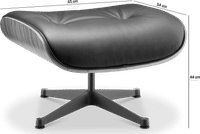 Eames Style Lounge Chair 670 Stool Italian Leather/Black/Rosewood image.