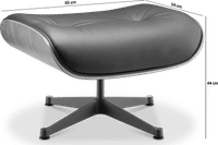 Eames Style Lounge Chair 670 Stool Premium Leather/Black/Walnut image.