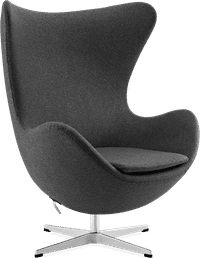 The Egg Chair Wool/Without piping/Charcoal Grey image.