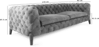 Windsor 2 Seater Sofa  Premium Leather/Black  image.