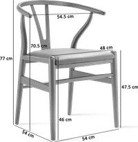 Wishbone (Y) Chair - CH24 - Black - Black Leather Lacquered/Black image.
