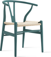 Wishbone (Y) Chair - CH24 Lacquered/Petrol Green image.