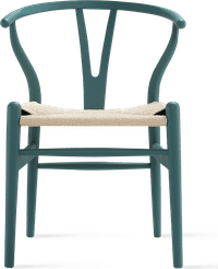 Wishbone (Y) Chair - CH24 Lacquered/Petrol Green image.
