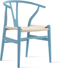 Wishbone (Y) Chair - CH24 Lacquered/Steel Blue image.