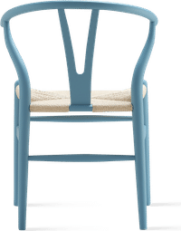 Wishbone (Y) Chair - CH24 Lacquered/Steel Blue image.