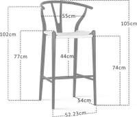Wishbone (Y) Barstool White/Lacquered image.
