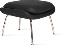 Womb Chair Ottoman Premium Leather/Black  image.
