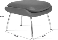 Womb Chair Ottoman Premium Leather/Black  image.