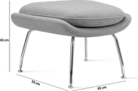 Womb Chair Ottoman Wool/Light Pebble Grey image.