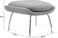 Womb Chair Ottoman Wool/Black image.